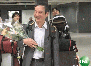 Popular Vietnamese blogger Nguyen Tuong Thuy arrives in Washington, April 25, 2014. RFA