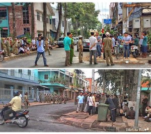 Sáng nay, 26/08/2014, tại Tòa án nhân dân ở Cao Lãnh, Đồng Tháp (địa chỉ: Số 1, Lê Quí Đôn, Phường 1, Quận Cao Lãnh, tỉnh Đồng Tháp.) được hàng trăm công an, an ninh bao vây ngăn chặn để chuẩn bị cho phiên xử chị Bùi Thị Minh Hằng , chị Nguyễn Thị Thúy Quỳnh và anh Nguyễn Văn Minh vào lúc 8 giờ sáng