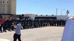 Vietnam police deployed to protect Formosa plant in central Vietnam when local people demonstrate against Taiwanese company for its illegal discharging very toxic in the country